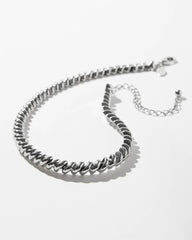 Chico's | Silver Tone Twist Collar Necklace